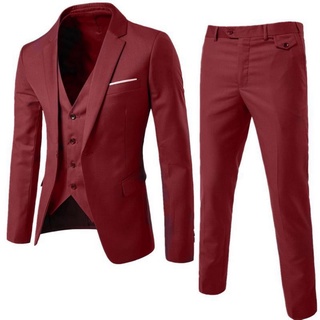 DIHOPE-trajes ajustados de moda para hombre, traje de tres piezas informal de negocios para padrino de boda, chaqueta, pantalones, conjuntos de chaleco, 2020