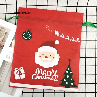 Bolsa De dulces De navidad piqning con cordón navideño De santa claus