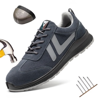 [3] Zapatos De Hombre Indestructibles De Seguridad De Trabajo Acero Puntera Zapatillas Botas Masculinas Anti-Punción Golpes Proteger