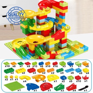 168 piezas de mármol carrera carrera laberinto bola pista Mainan construcción con caja de Color ladrillos juguetes bloques U0A7