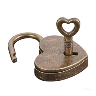 Top Mini bronce Vintage estilo cerradura Mini forma de amor antiguo candado con llave cuaderno papelería accesorios candado