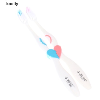 kaciiy 2 piezas cepillo de cerdas suaves para parejas de corazón/cepillo de dientes ecológico para adultos/cepillo de dientes co