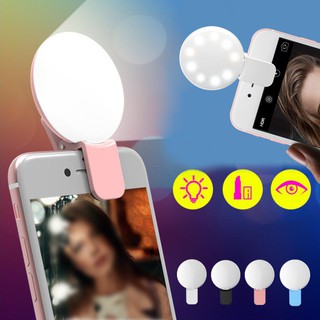 listo stock led flash luz cámara clip-on teléfono móvil selfie anillo de luz recargable