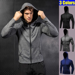 Sudadera con capucha camisetas Fitness gimnasio culturismo ropa deportiva hombres Running chaqueta