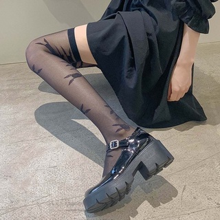 Expen Thin Overknee calcetín transpirable flor Hosiery medias de seda Nylon transparente moda femenina gótico estilo coreano mujeres calcetines/Multicolor (8)