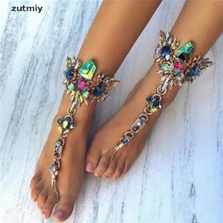 [zutmiy] moda cristal tobilleras cadena pulsera mujer descalzo sandalia playa pie joyería rghn