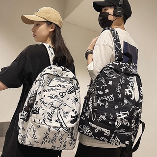 Mochila de Graffiti para hombres y mujeres, mochila Simple de gran capacidad para estudiantes, mochila para parejas