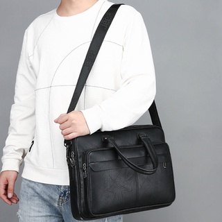 hombre de negocios tote retro maletín de hombro bolsa de mensajero bolsa de ordenador portátil bolso bolso bolso para hombres (3 colores)