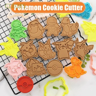 Cleoes 3D molde de corte DIY de dibujos animados molde Pokemon cortador de galletas Pikachu lindo Fondant pastel duradero alimentos herramienta de cocina