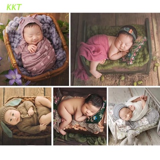 KKT Recién Nacido Fotografía Accesorios De Punto Ganchillo Bebé Manta Bebés Foto Tiro Cesta