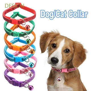 collares de lentejuelas para gatos/collar de campana para cachorro/collar de perro/suministros para mascotas/hebilla ajustable/accesorios para gatos/collar multicolor