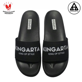 Kingarta Slop zapatillas hombres zapatillas deslizamiento en diapositivas sandalias K-01 negro