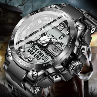 Reloj digital de cuarzo deportivo LIGE para hombre, relojes de buceo creativos, reloj impermeable para hombre