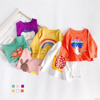 se7en otoño bebé niña de manga larga camisetas niños dibujos animados impreso tops camisetas casual blusa (1)