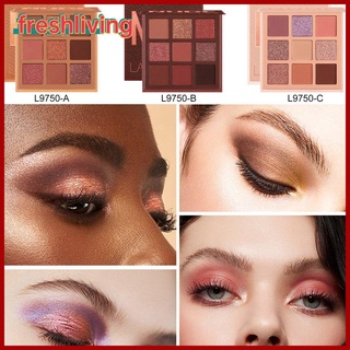 【freshliving】Eyeshadow Palette 9 Colors Matte Eyeshadow Palette Glitter Eye Shadow Makeup
