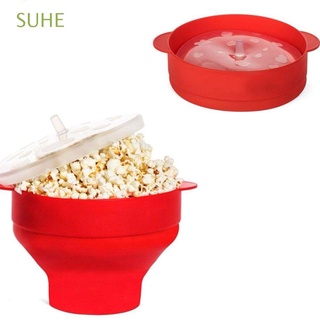 SUHE New Silicone Popcorn Bowl Gadget Foldable Popcorn Popper Maker Container Bucket Healthy Cooking Home Kitchen Microwave Popcorn Maker