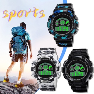 Reloj De pulsera Lcd deportivo impermeable con cronómetro Digital De goma De fecha para hombre