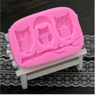 Vczuaty Silicone 3D Owl Fondant Mould Cake Decor DIY Candy Baking Chocolate Soap Mold CO
