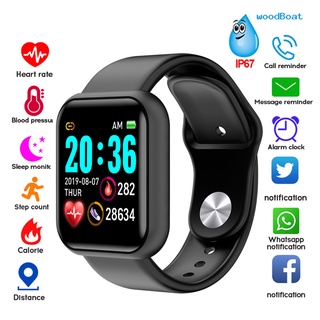 Y68 D20 pulsera inteligente con Monitor de presión arterial y frecuencia cardíaca impermeable para iOS/Android Bluetooth USB con Monitor cardiaco Smartwatch