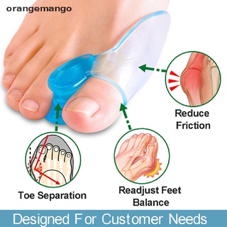 orangemango 1 par de corrector de dedo del dedo del pie de unión de gel de silicona ortopédico enderezador separador dolor co