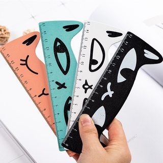 15 cm lindo gato de dibujos animados regla de madera creativa papelería utensilios de medición (8)