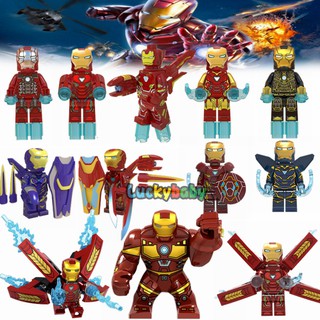Iron Man Lego Minifiguras Marvel Vengadores Serie Pimienta Ironman MK50 MK85 Super Heroes Bloques De Construcción Juguetes
