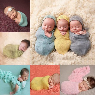 Envolturas de bebé recién nacido de algodón puro estiramiento envoltura de hilo de tela de bebé manta suave envolturas