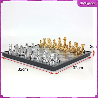 juego de ajedrez de metal con 12 x 12 pulgadas plegable tablero de ajedrez de viaje juego de mesa de juguete