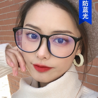 ins listo stock gafas marco mujer versión coreana de la marea cara grande cara redonda anti-azul luz lisa cara se puede equipar con miopía red gafas rojas espejo plano 2021 (2)
