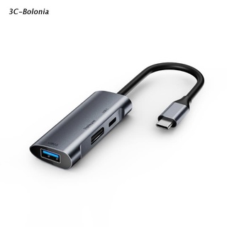 [pc] Estación de acoplamiento 3 en 1 USB C Hub tipo C 4K 60Hz DisplayPort PD 60W carga rápida 480Mbps USB Hub adaptador para MacBook