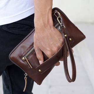 Bolsos de embrague de los hombres - bolsos de los hombres interesantes Mark Hemsworth bolso de cuero - bolsas de calidad importadas