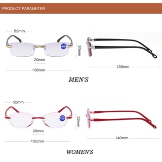 Gafas de lectura de las mujeres sin montura presbicia para señora Anti azul luz gafas de lectura +1.0~+4.0 (6)