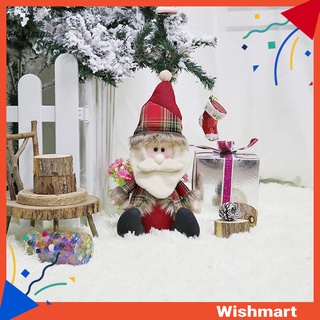 [WM] Juguete de peluche de navidad resistente al desgaste Mini papá noel alce muñeco de nieve suave para decoración