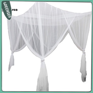 Grs_ 4 esquinas Post cama Canopy mosquiteras completo Queen King Size ropa de cama