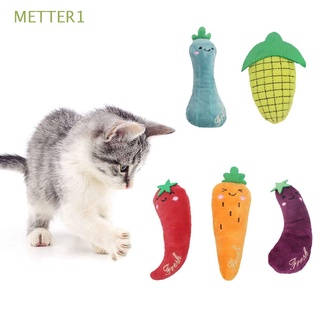 METTER1 Dog Catnip Pillows Chewing Teeth Bite Toys Cat Mint Toys Cute Farm Theme Interactive Vegetable Shaped Indoor Pet Chew Toy