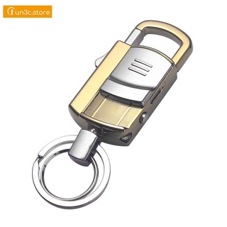 Encendedor de cigarrillos electrónico de Metal recargable USB para llave de coche/luz LED