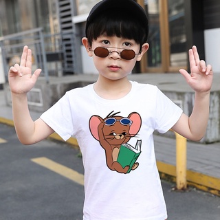 Casual blusa manga corta Tops de dibujos animados Tom y Jerry ropa de niños niñas moda Crop Top camisetas