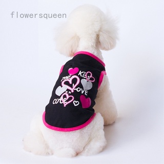 Corazón Amor Impresión Perro Chaleco Mascota Camiseta Cachorro Ropa Para Perros Pequeños Medianos De Algodón Sólido Gato Camisas