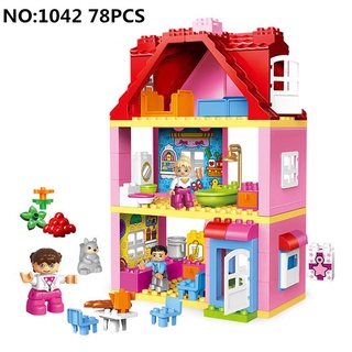 78PCS Compatible Lego Friends Niñas Rosa Casa Bloques De Construcción Duplo Niños Juguetes Educativos Bebé Cumpleaños (2)