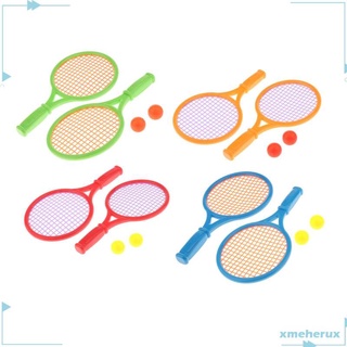 2 raquetas de tenis con y 2 bolas al aire libre, deportes interiores, juguetes de actividad (8)