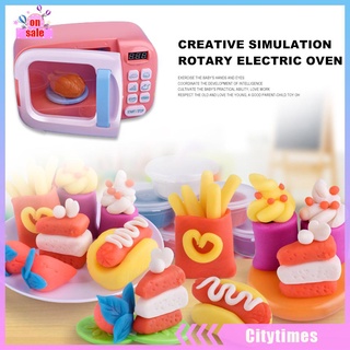(Citytimes) Horno de microondas Mini cocina comida DIY pretender juego de casa infantil juguete educativo