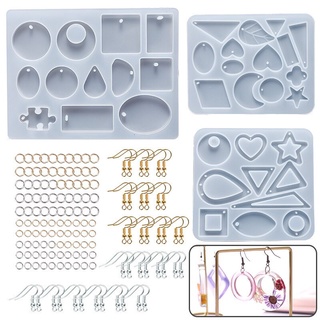 143 piezas de bricolaje pendientes colgantes de silicona moldes para UV resina epoxi moldes de joyería herramientas hechas a mano de resina molde de fundición artesanía (1)