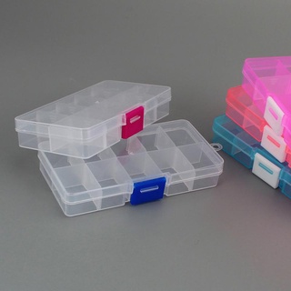 10 rejillas portátil de joyería herramienta caja de almacenamiento contenedor anillo piezas electrónicas tornillo gránulo organizador transparente caso de plástico