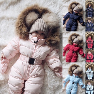 Mikeee_Winter bebé niño niña mameluco chaqueta con capucha mono cálido grueso abrigo traje