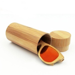 caja de madera de bambú de grano de madera lentes de sol de madera