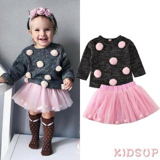 Kidsup 2PCS niños niña otoño invierno ropa suéter Tops+Tutu falda traje
