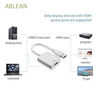 ARLEAN AH150 Video Cable Adapter PC Drive HD 1080P USB 3.0 to HDMI Video Card Laptop External For PC HDTV Multi Monitor Audio Converter/Multicolor