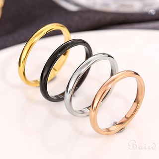 [Baird] anillo de titanio de 24 quilates para pareja de mujer, moda Simple, brillante, titanio, anillo de oro