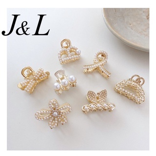 J&L delicado horquilla joyería linda perla geometría hueco conejo amor cuadrado flor Clip de pelo para las mujeres (4)
