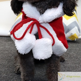 traje de navidad para mascotas poncho capa con sombrero santa claus capa para gatos perros (7)